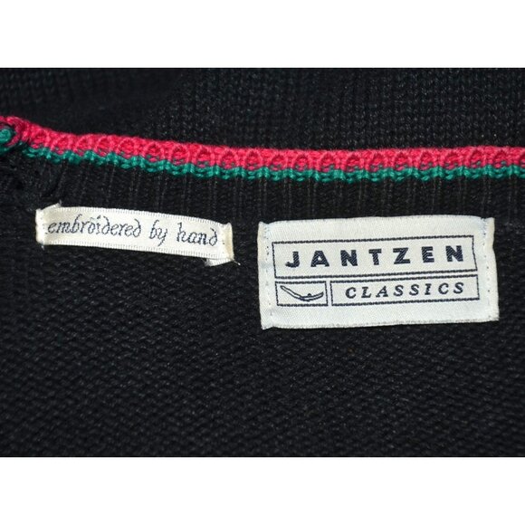 Vintage Jantzen Classics Cardigan Sweater Size XL Floral Hand Embroidered Granny - Picture 9 of 10